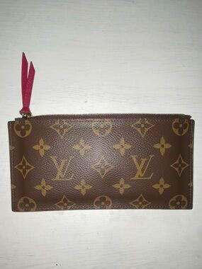 LOUIS VUITTON | Monogram Felicie Chain Wallet Zippered Insert Fuchsia